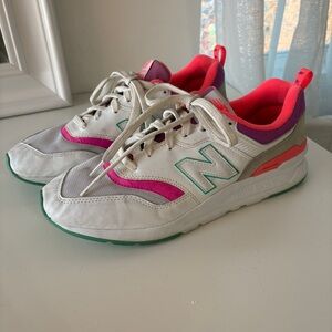 New Balance White and Pink Athletic Shoes